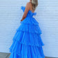 Off-the-Shoulder Ruffle Layers Tulle Prom Dress VMP144