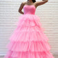 Strapless Pleated Multi-Layers Tulle Prom Dress VMP148