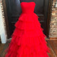 Strapless Pleated Multi-Layers Tulle Prom Dress VMP148