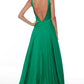 Long Prom Gown Plunging Neckline