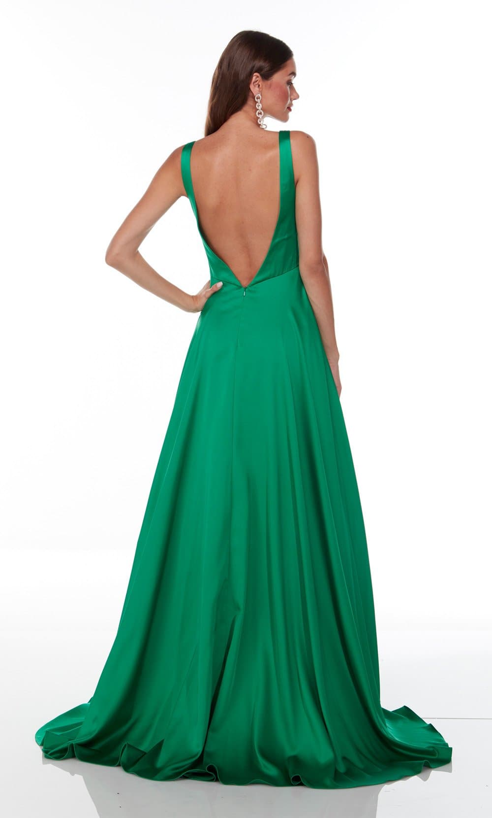 Long Prom Gown Plunging Neckline