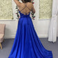 Royal Blue Split Prom Dress