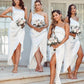 Asymmetrical One Shoulder White Bridesmaid Dress VMB29