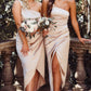 Asymmetrical One Shoulder White Bridesmaid Dress VMB29