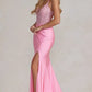 Pink Prom Dress with Lace Bodice VMP56