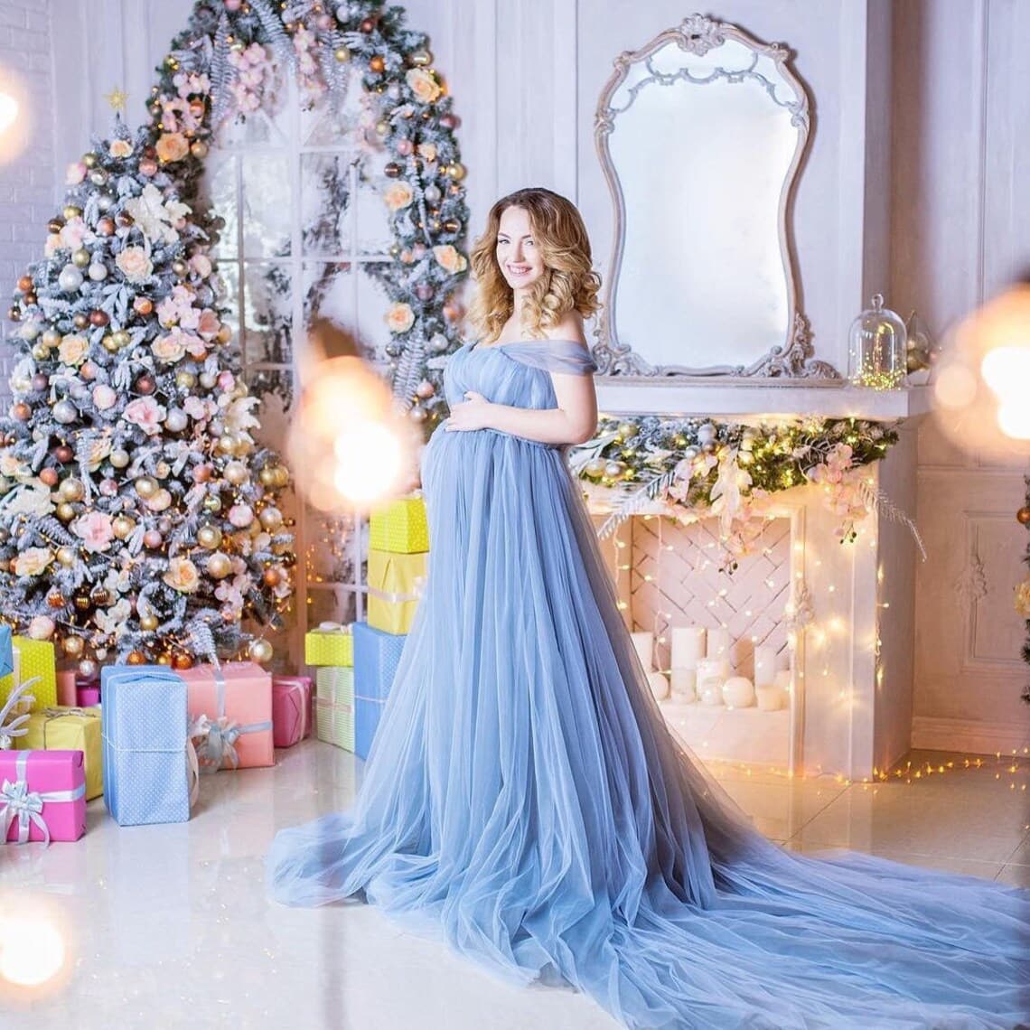 baby shower dress blue