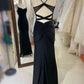 Black Pleated Prom Dress With Spaghetti Straps VMP119