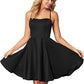 Spaghetti Straps Homecoming Dress Short Satin Puffy Cocktail VMH1