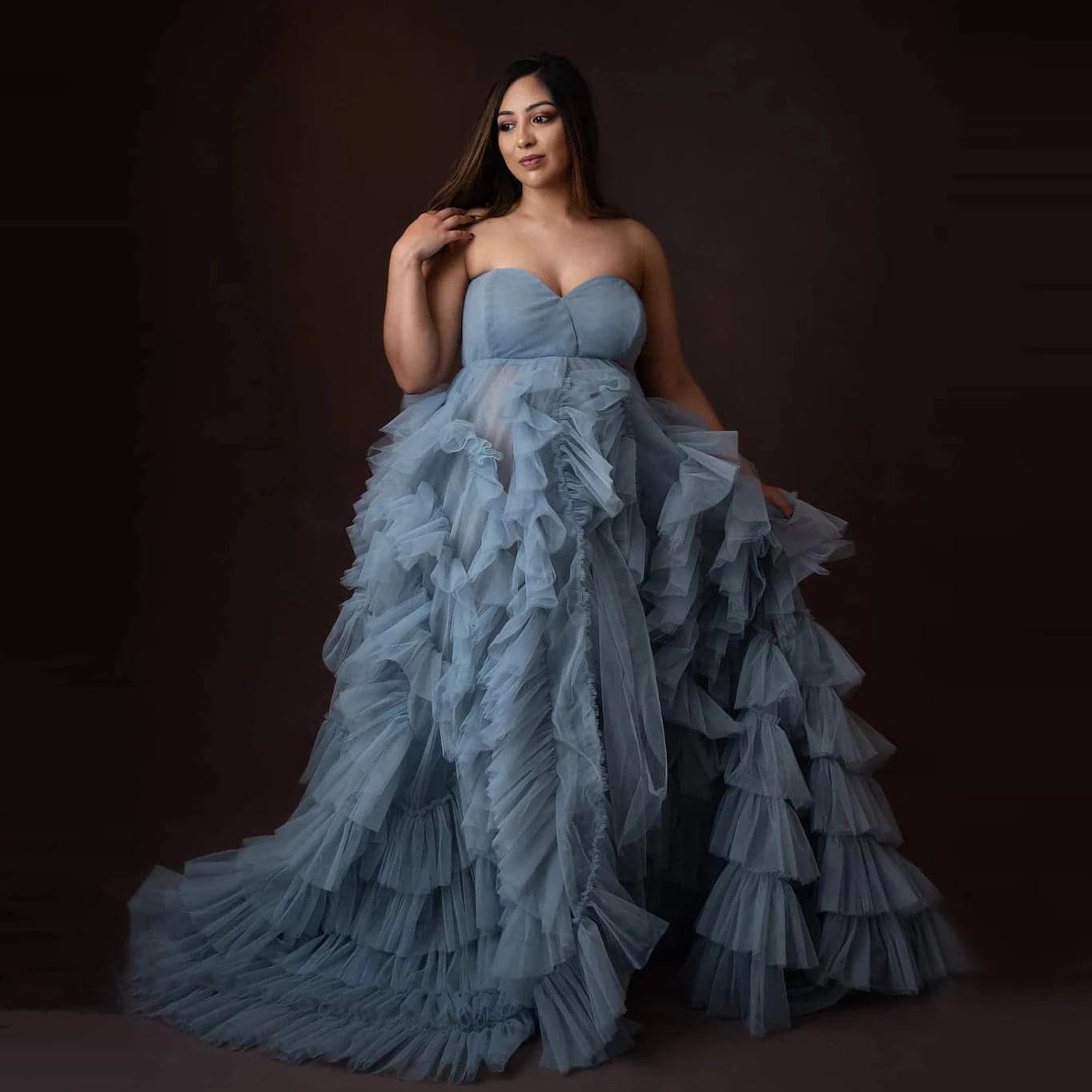 Sweetheart Tulle Maternity Gown for Photoshoot VMR22