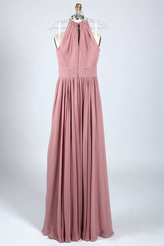 Blush Pink Chiffon Bridesmaid Dress VMB69