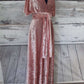 Blush Pink Velvet Bridesmaid Dress VMB71