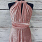 Blush Pink Velvet Bridesmaid Dress VMB71