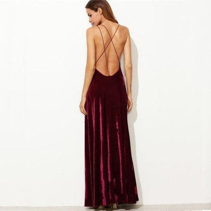 Velvet Formal Evening Party Dress