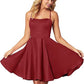 Spaghetti Straps Homecoming Dress Short Satin Puffy Cocktail VMH1