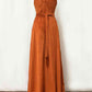 Burnt Oramge Velvet Bridesmaid Dress with Belt VMB73