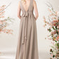Chiffon Bridesmaid Dress Sweep Brush Train