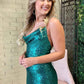 Crew Neck Green Sequins Short Homecoming Dress VMH33