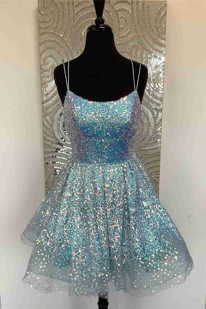Cute Hot Pink Sequins Homecoming Dress VMH24