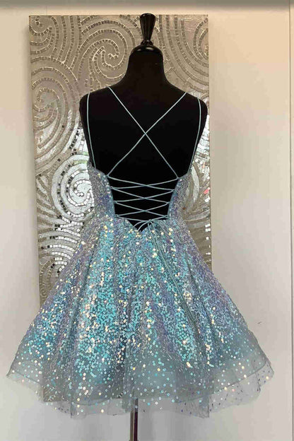 Cute Hot Pink Sequins Homecoming Dress VMH24