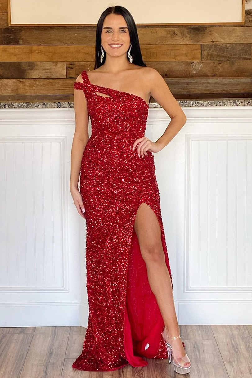 red prom dress long