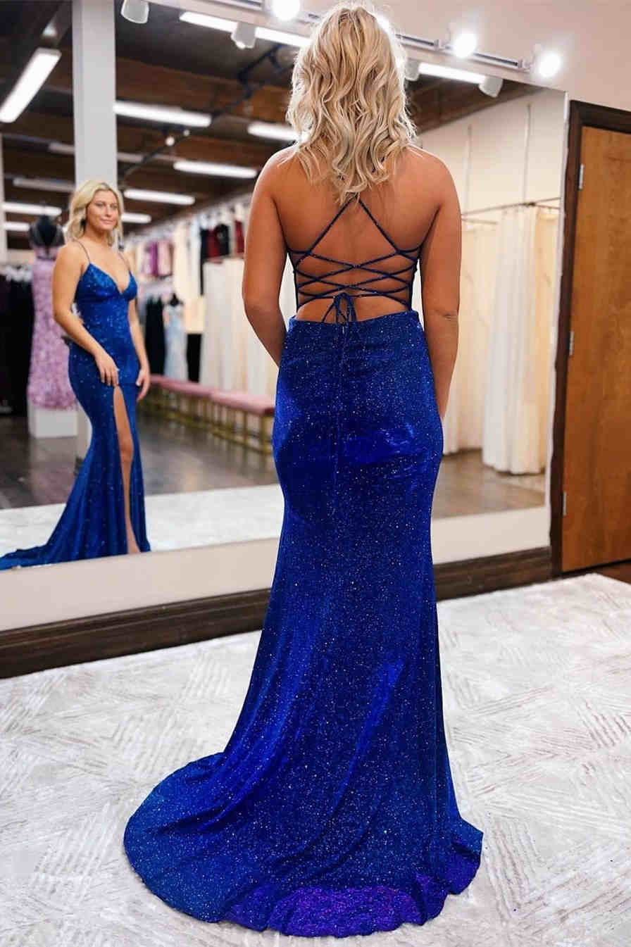 Robe de soirée longue sirène élégante bleu royal VMP87