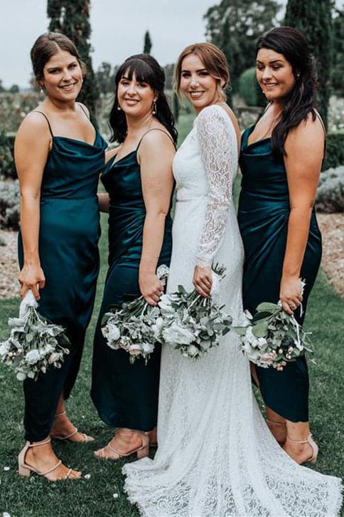 Dark Teal Bridesmaid Dresses