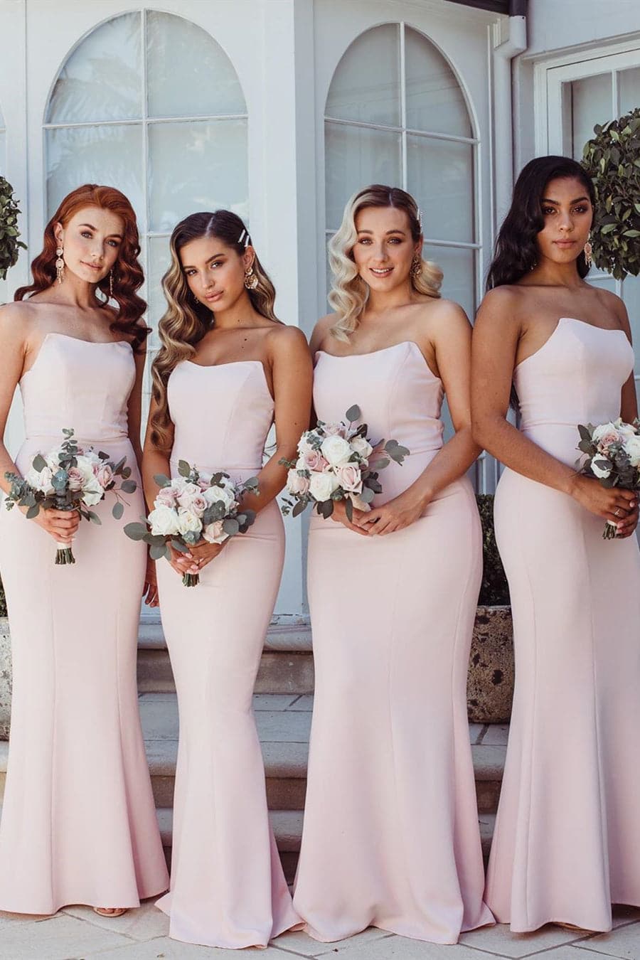 strapless bridesmaid dress