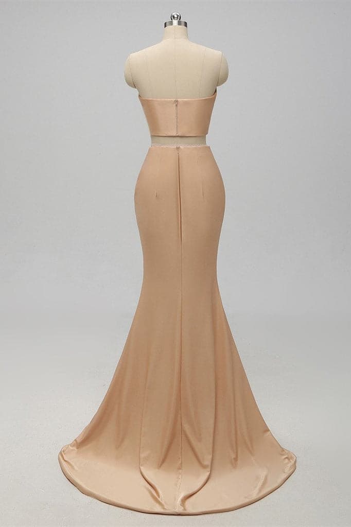 Two Piece Champagne Bridesmaid Dress VMB53