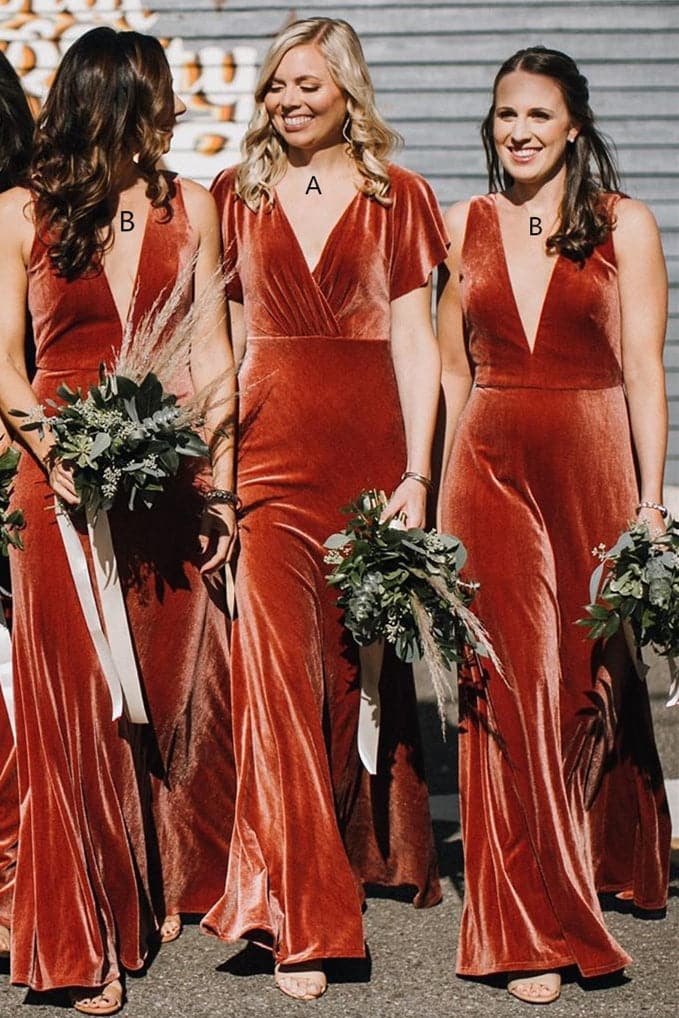 Elegant Copper Bridesmaid Dress VMB32