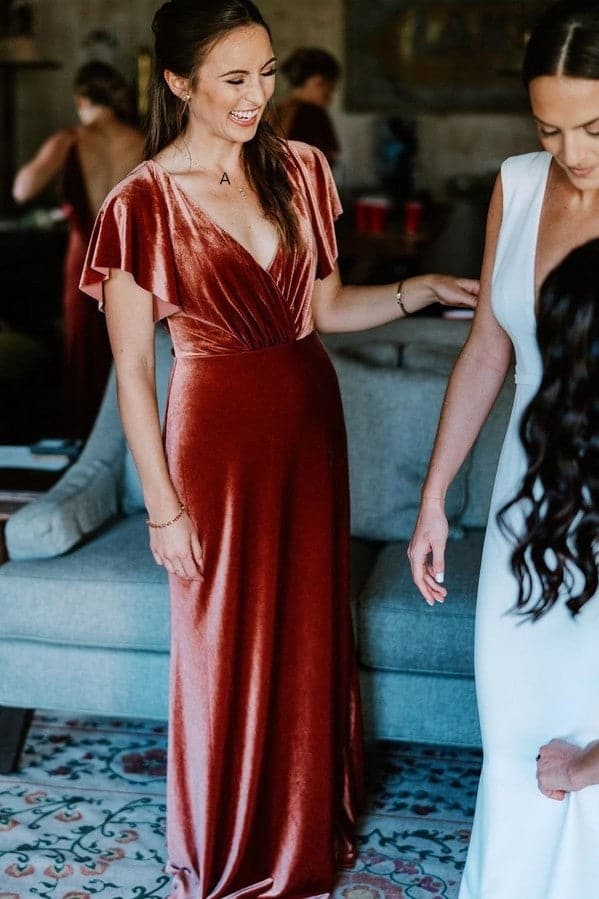 copper dress for wedding guest