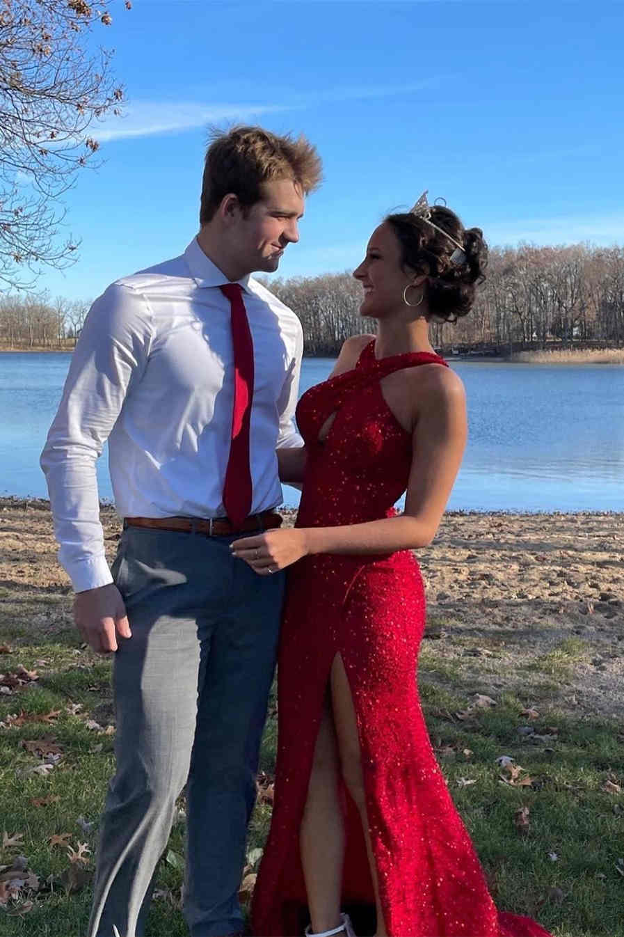 sparkly glitter prom dresses​