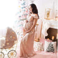 Gold Sequin Maternity Gown Photoshoot