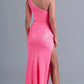 Hot Pink One Shoulder Sequin Prom Dress VMP80