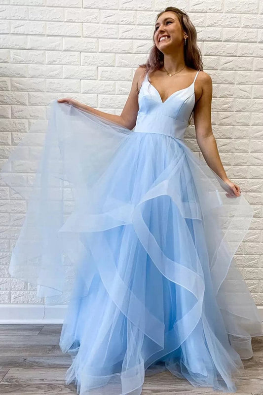 Long Open Back Prom Dresses