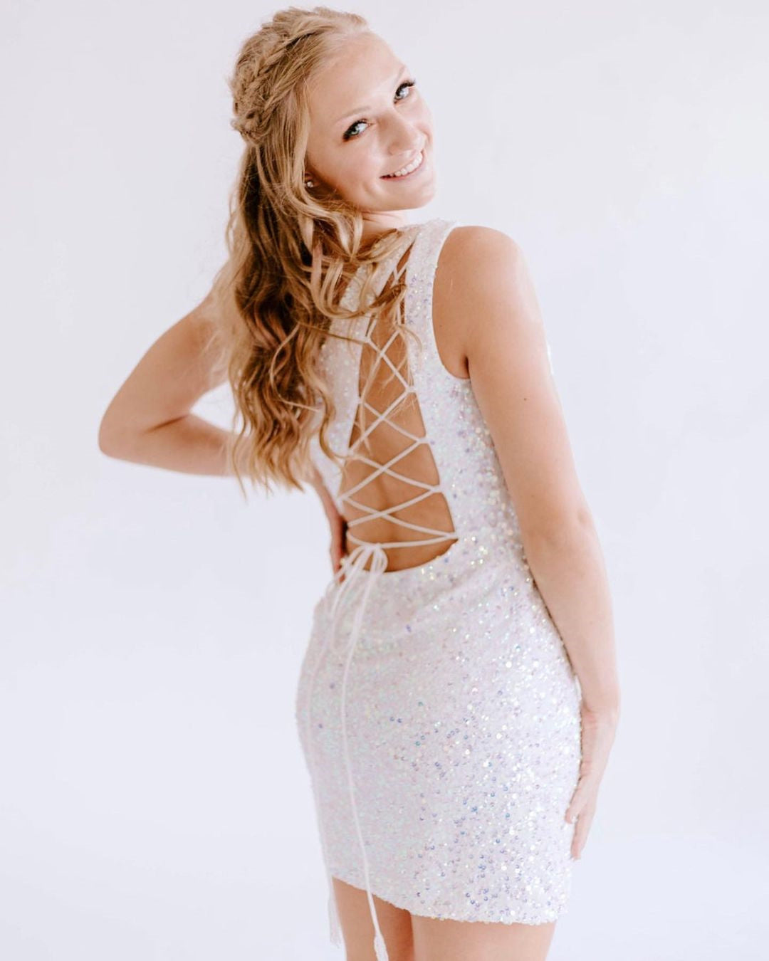 One Shoulder Red Short Homecoming Dress VMH23