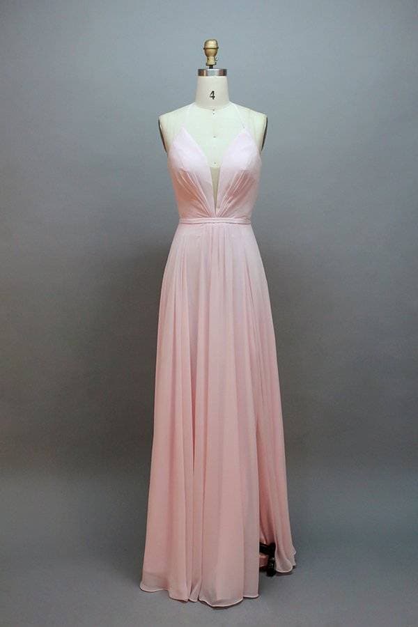 v neck prom gown