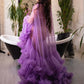 Lavender Maternity Dress For Photoshoot