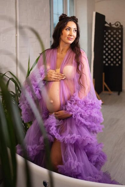 long sleeve off the shoulder maternity dress