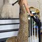 Square Neck Prom Dress With High Slit VMP149