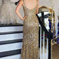 Square Neck Prom Dress With High Slit VMP149