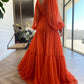 Long Prom Dress Puffy Sleeve Formal Gowns VMP25