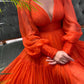 Long Prom Dress Puffy Sleeve Formal Gowns VMP25