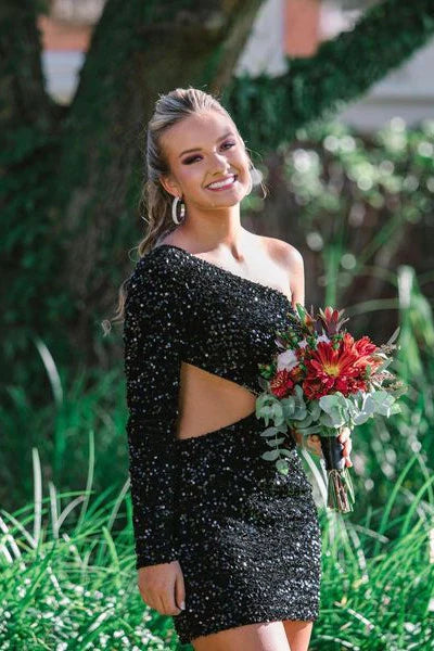 black and purple homecoming dresses