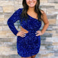 One Shoulder Purple Bodycon Homecoming Dress VMH34