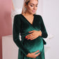 Emerald Green Velvet Dress with Train