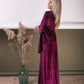 Emerald Green Velvet Dress with Train