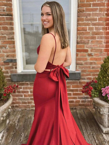 Mermaid Sleeveless Court Train Prom Dresses VMP140