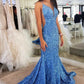 Mermaid Lace-Up Back Sequins Prom Dress With Slit VMP142