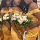 Mermaid Yellow Bridesmaid Dress With Slit VMB42