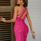 Spring Formal Dress One Shoulder Brush Train Dresses VMP20